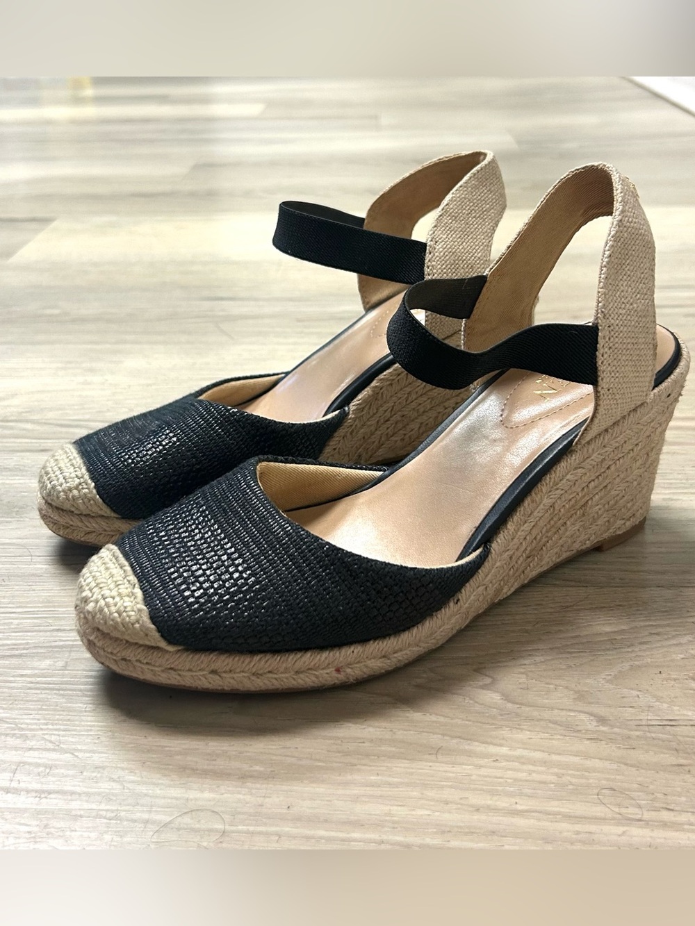 Lauren Ralph Lauren Sandals  Espadrille Wedge Women's Sz 8 Black Pearle Coastal - Picture 9 of 16